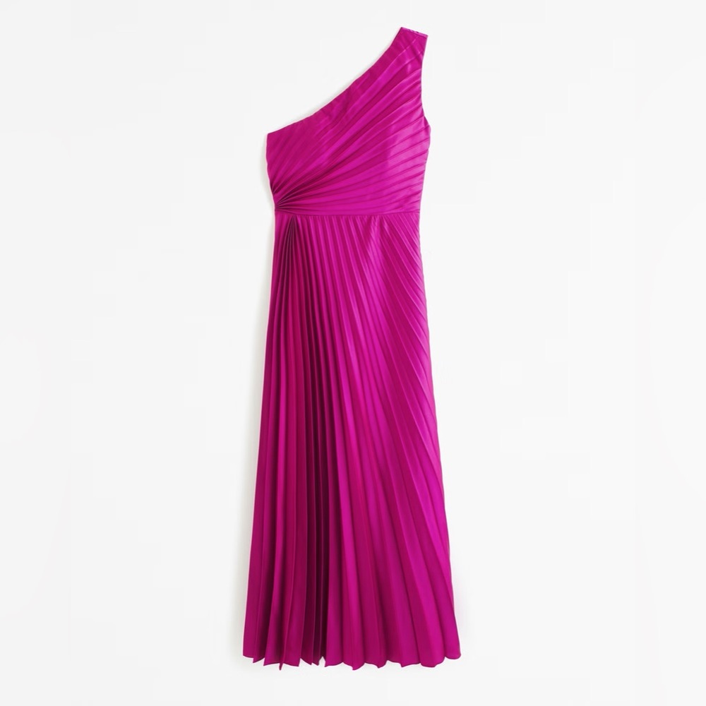 Abercrombie & Fitch Giselle Pleated One-Shoulder Maxi Dress